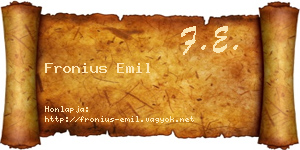 Fronius Emil névjegykártya