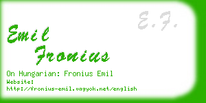 emil fronius business card
